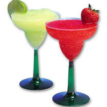 Two colorful frozen margaritas